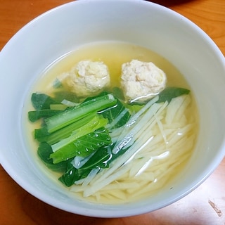 鶏団子とじゃがいものお浸し